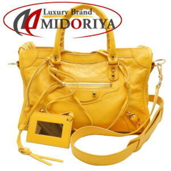 Balenciaga City Handbag Yellow Leather - Picture 1 of 9
